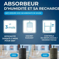 Absorbeur d'humidité compact 25m² + 1 tablette 500g Starwax