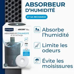 Absorbeur d'humidité compact 25m² + 1 tablette 500g Starwax