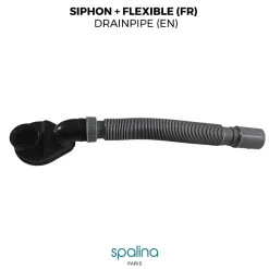 Accessoire Siphon extra plat + flexible 80x8x6cm, by SPALINA