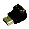 Adaptateur HDMI Mâle/Femelle angle Or Optex