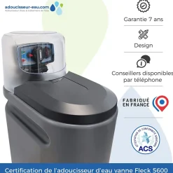 Adoucisseur d'Eau 16L Fleck 5600 MC Mécanique Chronométrique Anti Calcaire Fabriqué En France