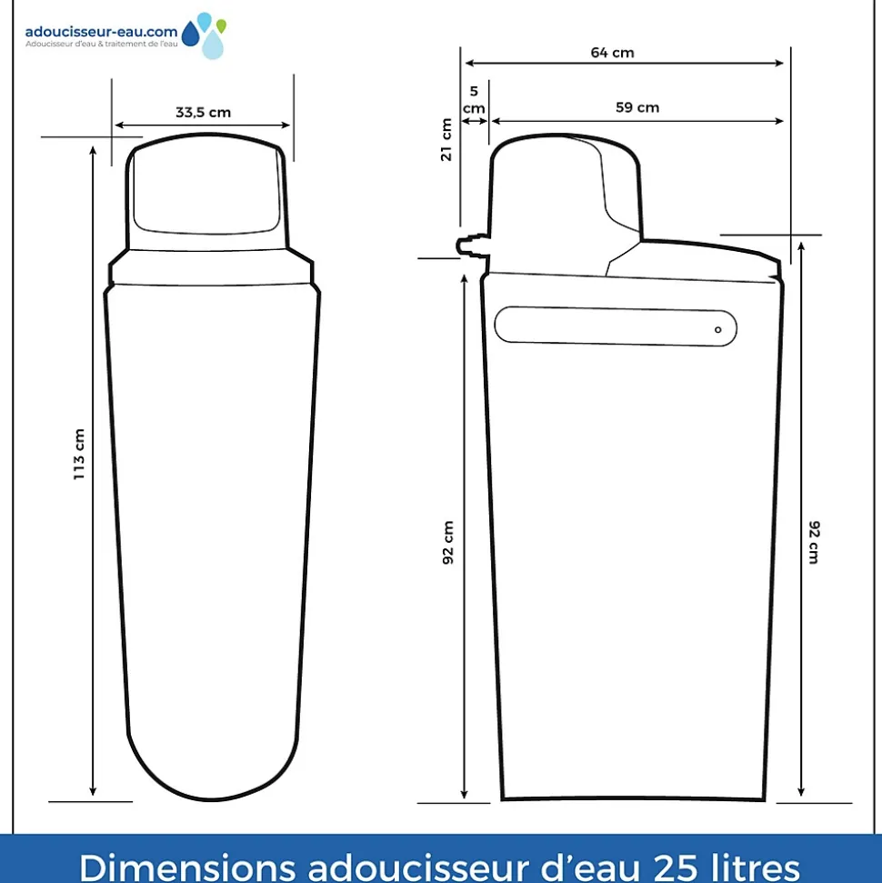 Adoucisseur Eau 25L Fleck 5600 MV Mécanique Volumétrique Complet Avec Accessoires Fabriqué En France
