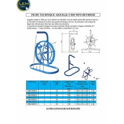 Aiguille 3 mm L 40 M sur mini dévidoir (avec accessoires)