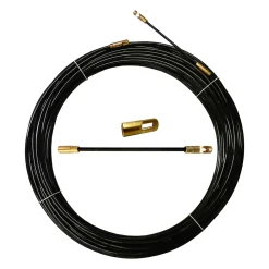 Aiguille tire-fils en nylon noir diamètre 4 mm, 5 mètres, avec terminaux interchangeables