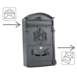 AMIG - Boîte aux lettres 4 - 400 x 240 x 80 mm - Aluminium - Noir