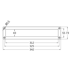 AMIG - Entrée de boîte aux lettres 2 - 342 x 73 mm - Laiton - Poli
