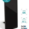 Antenne d'intérieur HD murale 50 dB - noire - METRONIC 416978