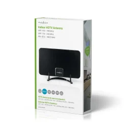Antenne HDTV d'Intérieur 0 - 25 km Gain de 30 - 36 dB FMVHFUHF Noire NEDIS