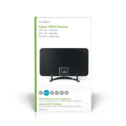 Antenne HDTV d'Intérieur 0 - 25 km Gain de 30 - 36 dB FMVHFUHF Noire NEDIS