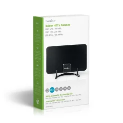 Antenne HDTV d'Intérieur 0 - 25 km Gain de 30 - 36 dB FMVHFUHF Noire NEDIS
