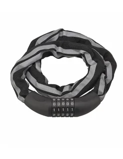 Antivol à combinaison Biker, 5 chiffres, chaîne acier, moto, 0.9m, noir - THIRARD