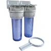 Aquawater - Filtre double avec cartouches de filtration et anticalcaire - 6 mois