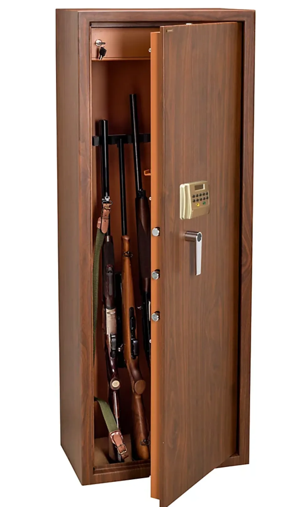 Armoire à fusils à code aspect bois TLE/10, capacité 10 fusils - TECHNOSAFE