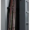 Armoire à fusils serrure électronique Smith & Locke – 5 armes avec coffre intérieur, acier gris – 120 L – l.35 x H.145 x P.30 cm