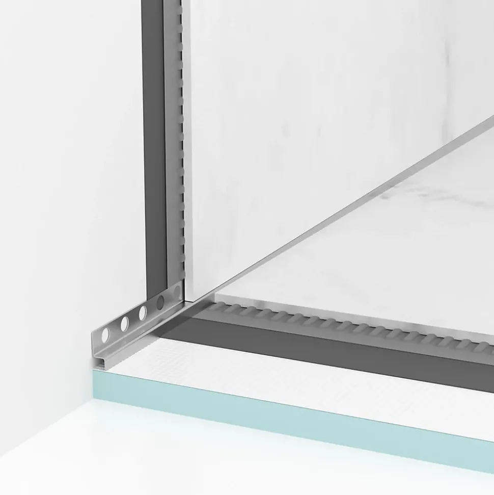 Balneo Profilé murale inclinée à gauche pour douche 120cm, acier inoxydable, finition inox, Pente de 1,5%