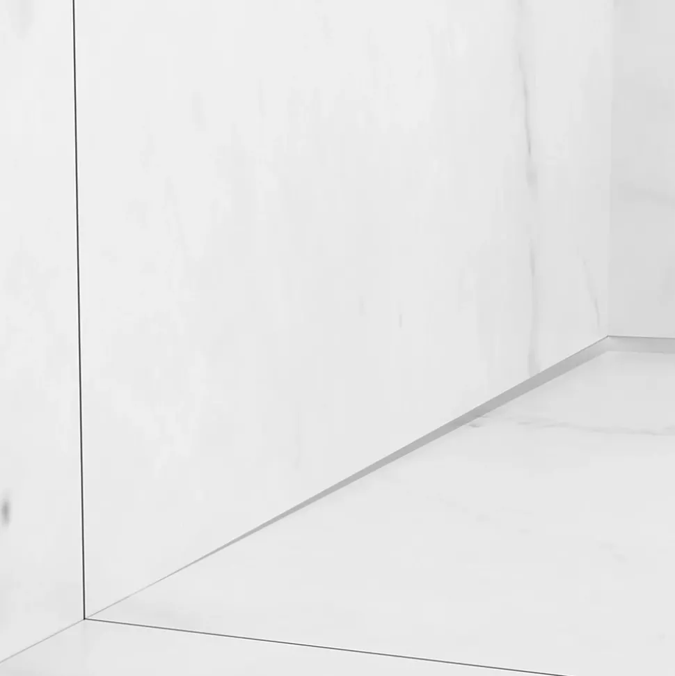 Balneo Profilé murale inclinée à gauche pour douche 120cm, acier inoxydable, finition inox, Pente de 1,5%