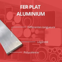 Barre aluminium plate 40mm ep 5 mm, Longueur : 2 metres - Comment Fer