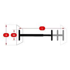 Barreau télescopique de fenêtre, acier noir, Afbat, L.90 à 170 cm