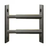 2 barreaux télescopiques de fenêtre, acier noir, Mottez, L.55 à 103 cm
