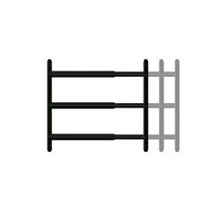 3 barreaux télescopiques de fenêtre, acier gris anthracite, Afbat, L.90 à 170 cm