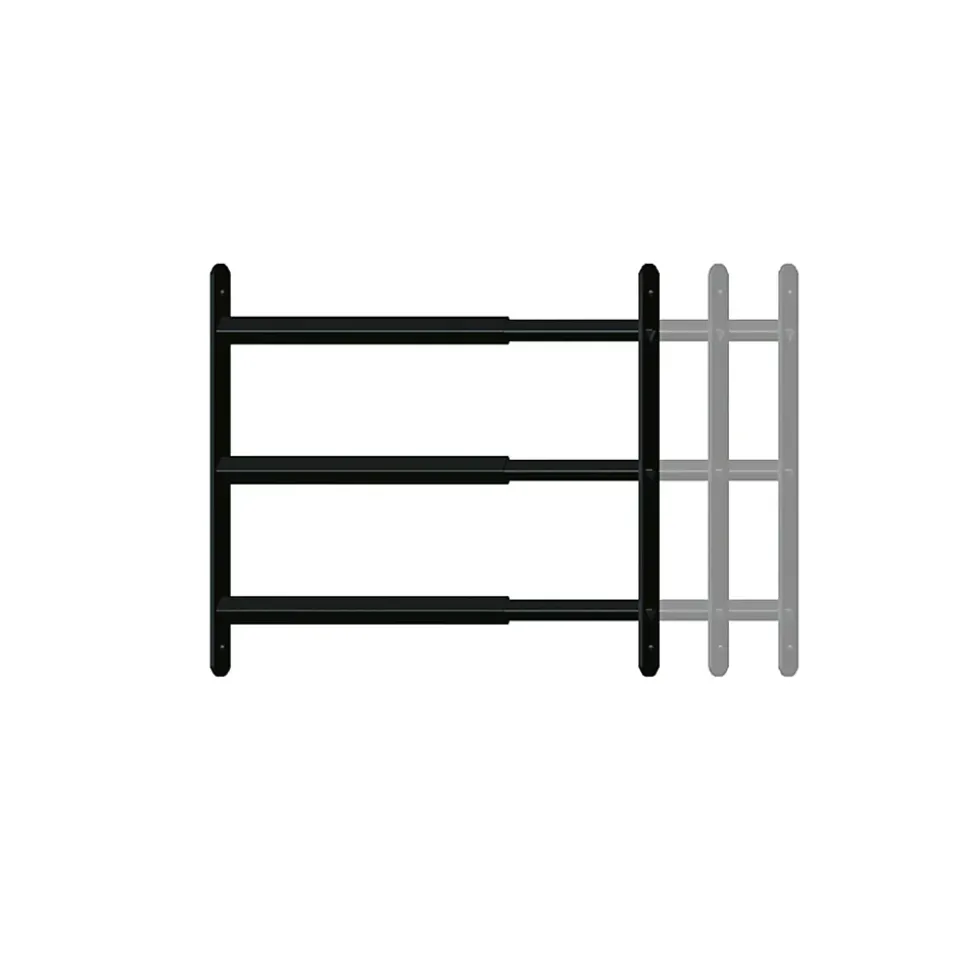 3 barreaux télescopiques de fenêtre, acier gris anthracite, Afbat, L.90 à 170 cm