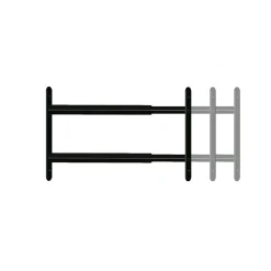 2 barreaux télescopiques de fenêtre, acier noir, Afbat, L.90 à 170 cm