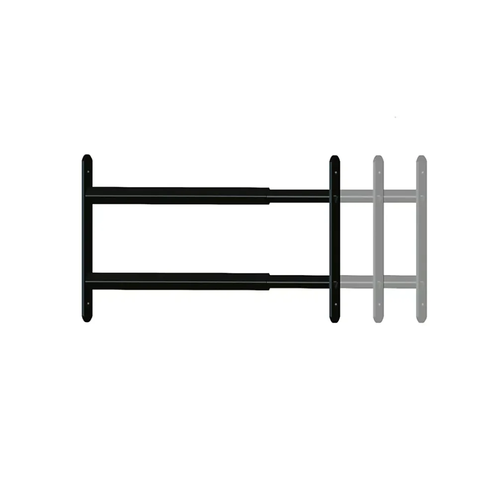 2 barreaux télescopiques de fenêtre, acier noir, Afbat, L.90 à 170 cm