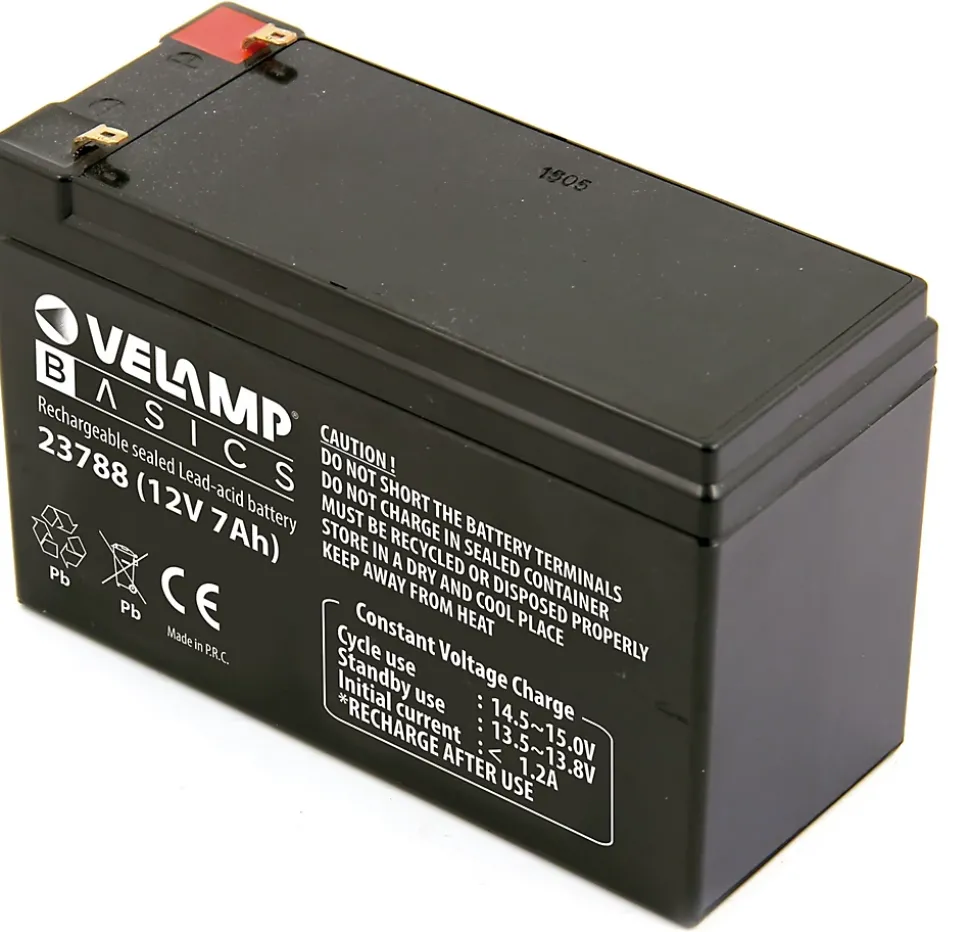 Batterie au plomb rechargeable 12V 7Ah. Connecteurs FASTON