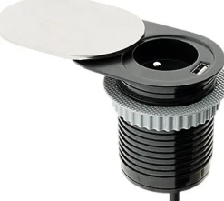 Bloc encastrable compact 1 prise + 1 port USB Otio