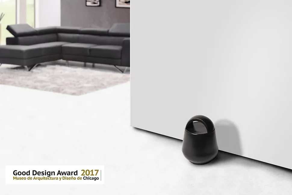 Bloque-porte soft touch Rei noir ⌀6,8x H.8,7 cm