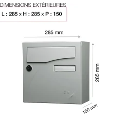 Boite aux lettres Préface compact Gris polaire mat RAL 9006 M
