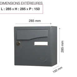 Boite aux lettres Préface compact Gris anthracite mat RAL 7016M