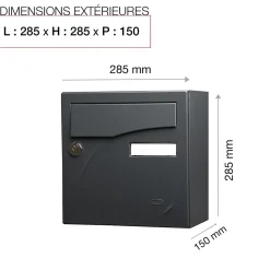 Boite aux lettres Préface compact Noir Sablé RAL 2100 MS