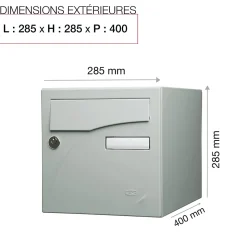 Boite aux lettres Préface 2 portes Gris polaire mat RAL 9006 M