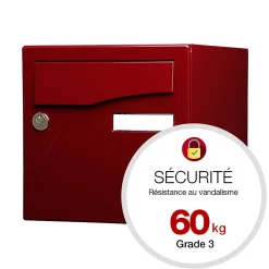 Boite aux lettres Préface 1 porte Rouge pourpre brillant RAL 3004B