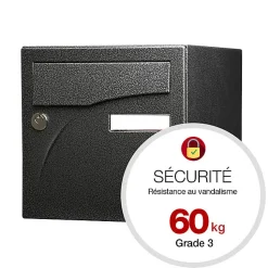 Boite aux lettres Préface 1 porte Noir décor RAL 9005D
