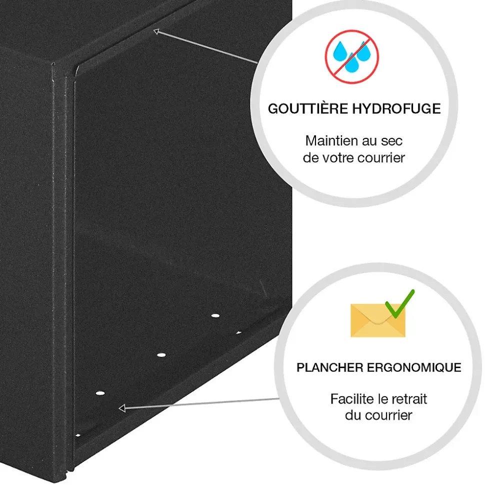 Boite aux lettres Préface 1 porte Noir Sablé RAL 2100 MS
