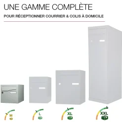 Boite aux lettres Préface 1 porte Gris polaire mat RAL 9006 M