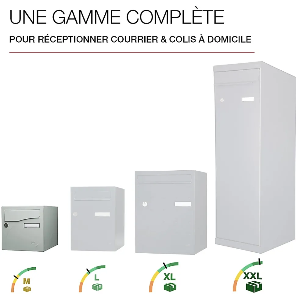 Boite aux lettres Préface 1 porte Gris polaire mat RAL 9006 M