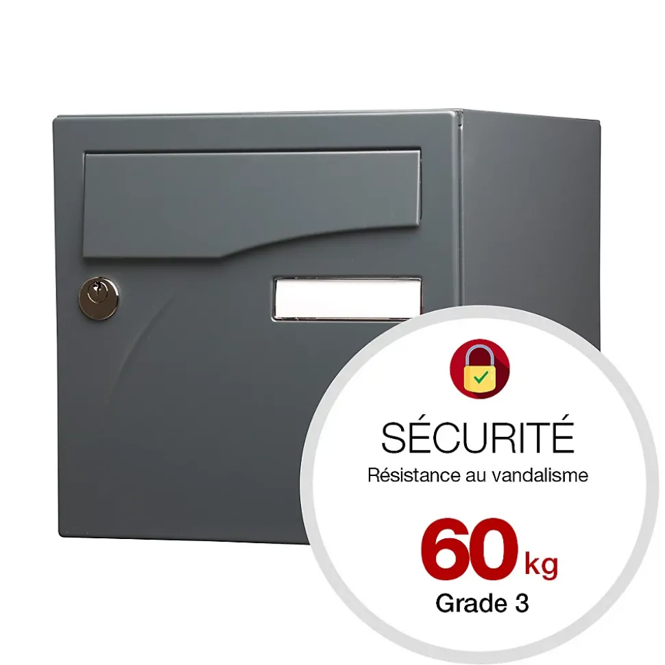 Boite aux lettres Préface 2 portes Gris anthracite RAL 7016M