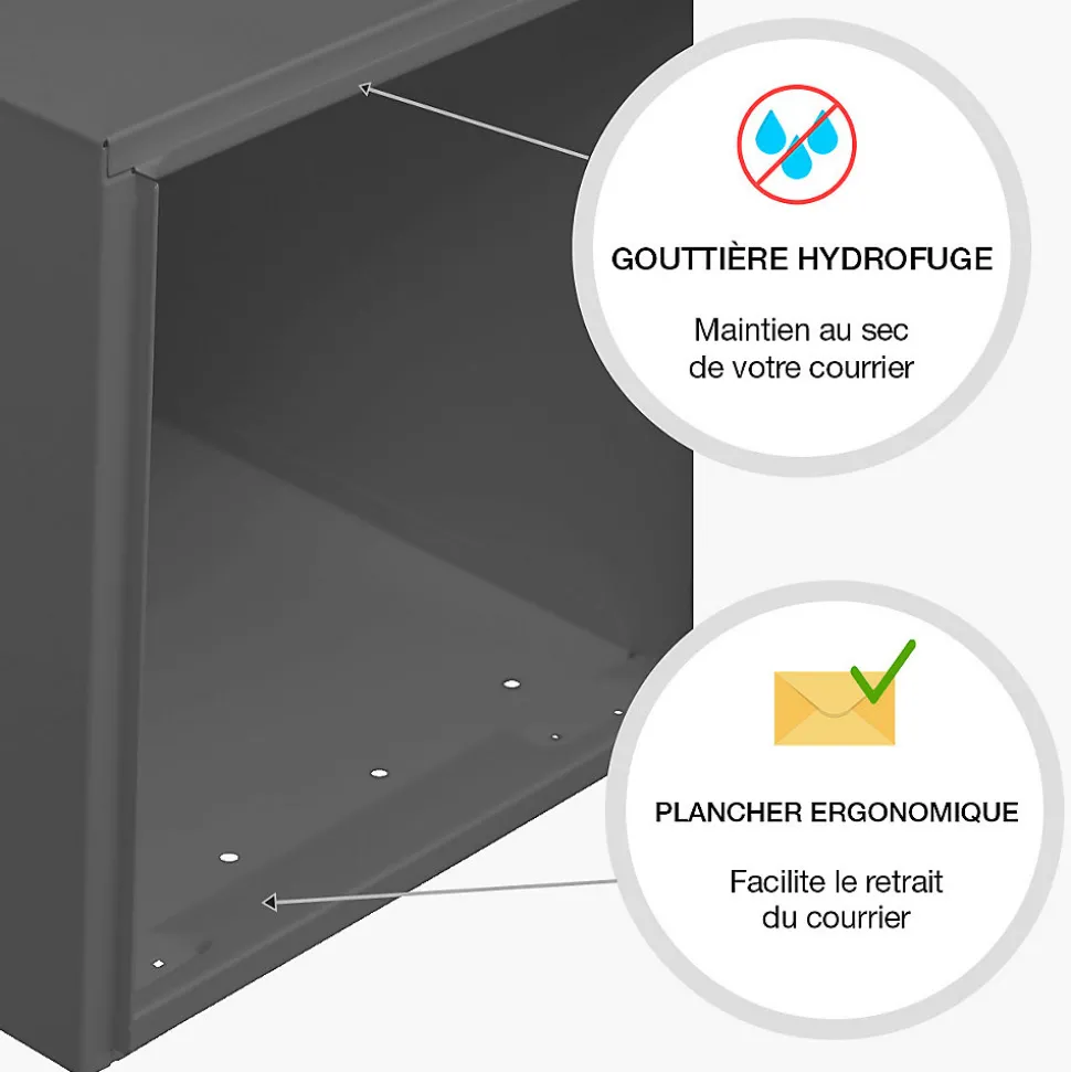 Boite aux lettres Préface 2 portes Gris anthracite RAL 7016M