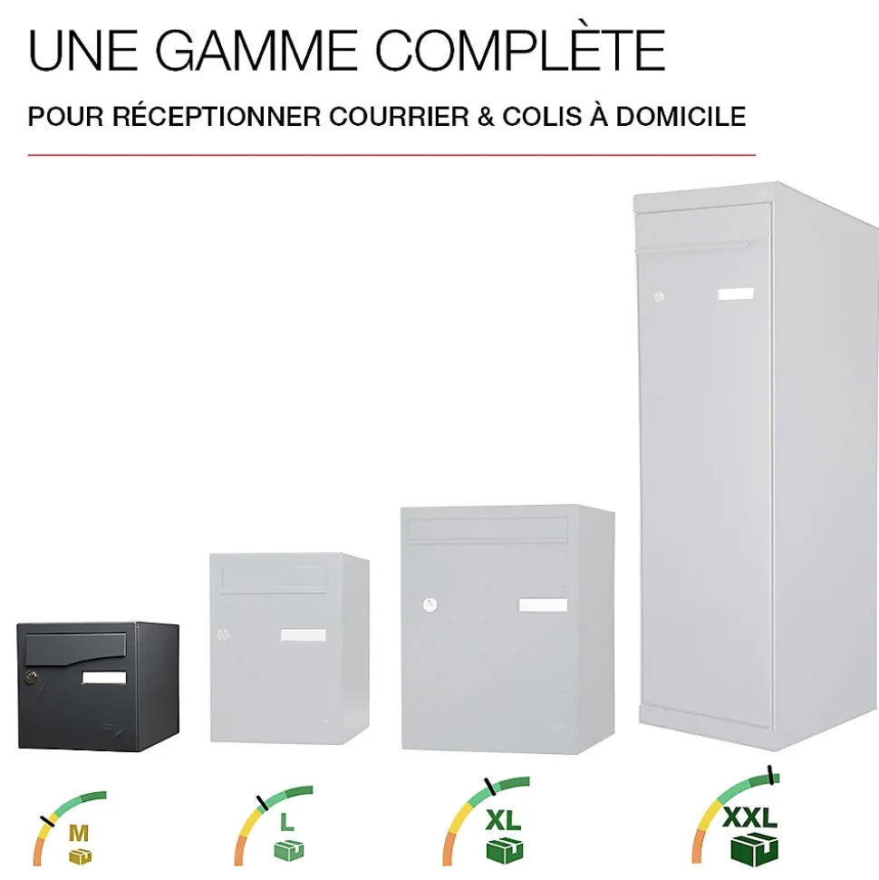 Boite aux lettres Préface 2 portes Noir Sablé RAL 2100 MS