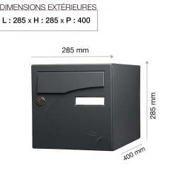 Boite aux lettres Préface 2 portes Noir Sablé RAL 2100 MS