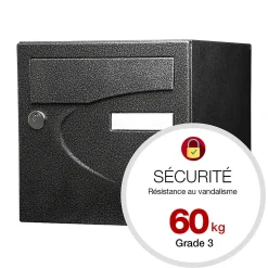 Boite aux lettres Préférence 1 porte noir décor RAL 9005 D