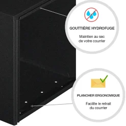 Boite aux lettres Préférence 1 porte noir décor RAL 9005 D