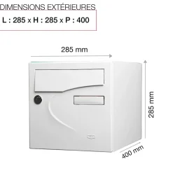 Boite aux lettres Préférence 2 portes blanc brillant 9016B
