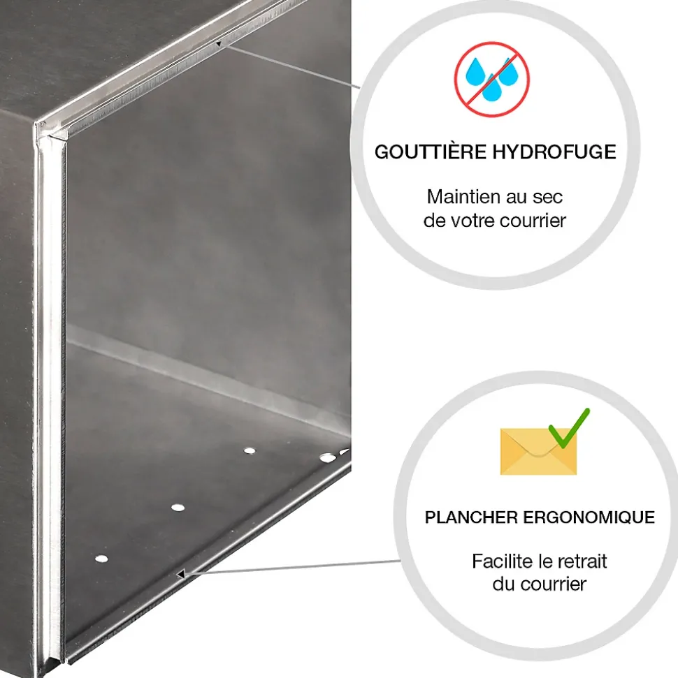 Boite aux lettres Rivage 1 porte inox brossé