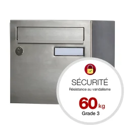Boite aux lettres Rivage 2 portes inox brossé