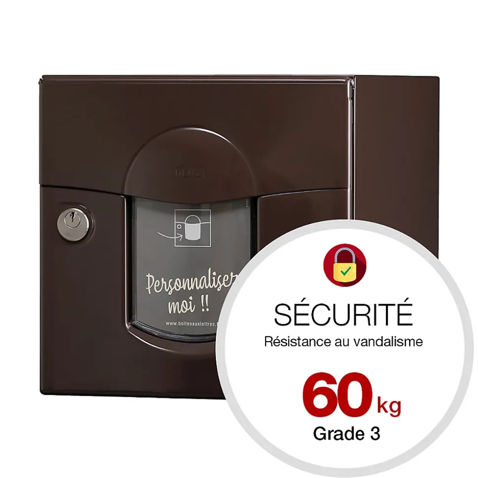 Boite aux lettres Soléa 1 porte Brun RAL 8019 B