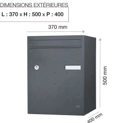 Boite à colis Atout 1 porte gris anthracite mat sablé RAL 7016 MS